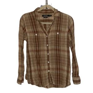 Ralph Lauren xs plaid button down top
